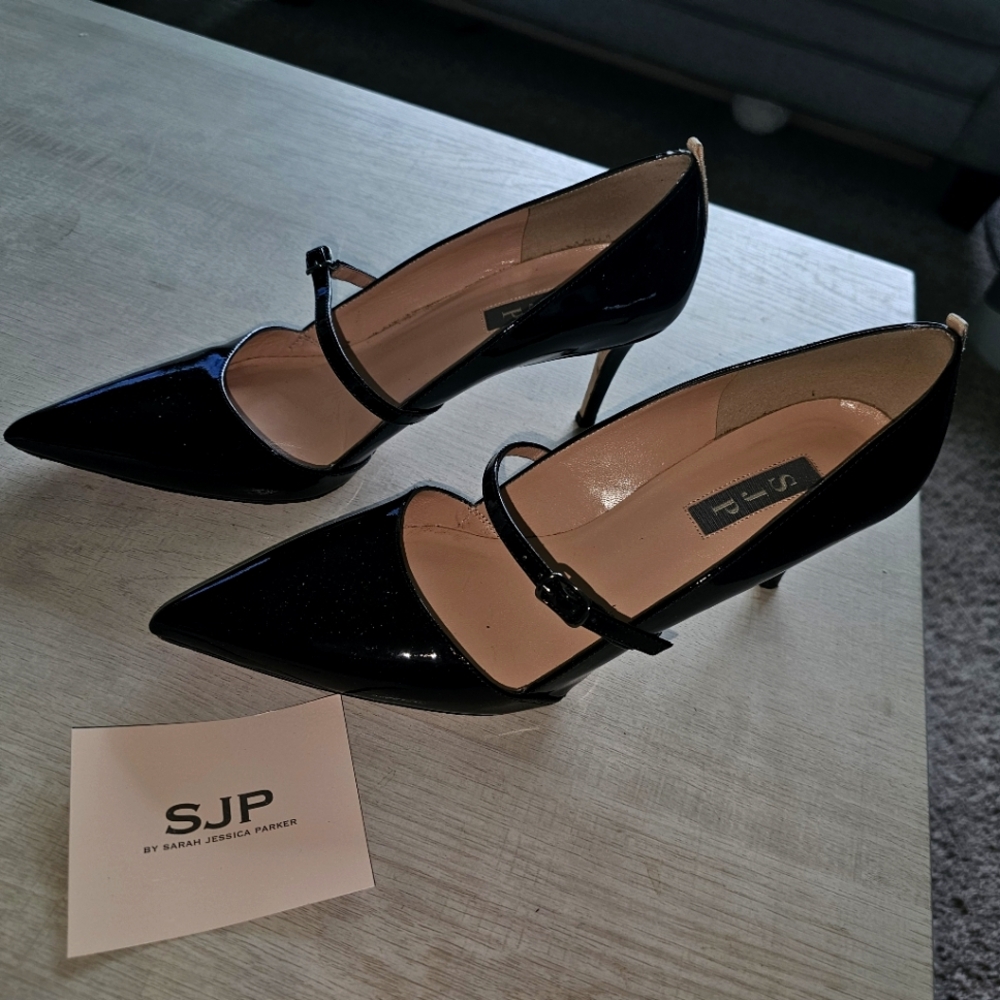 Black Patent Leather Mary Jane Heels